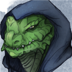 drawing of a green dragonborn