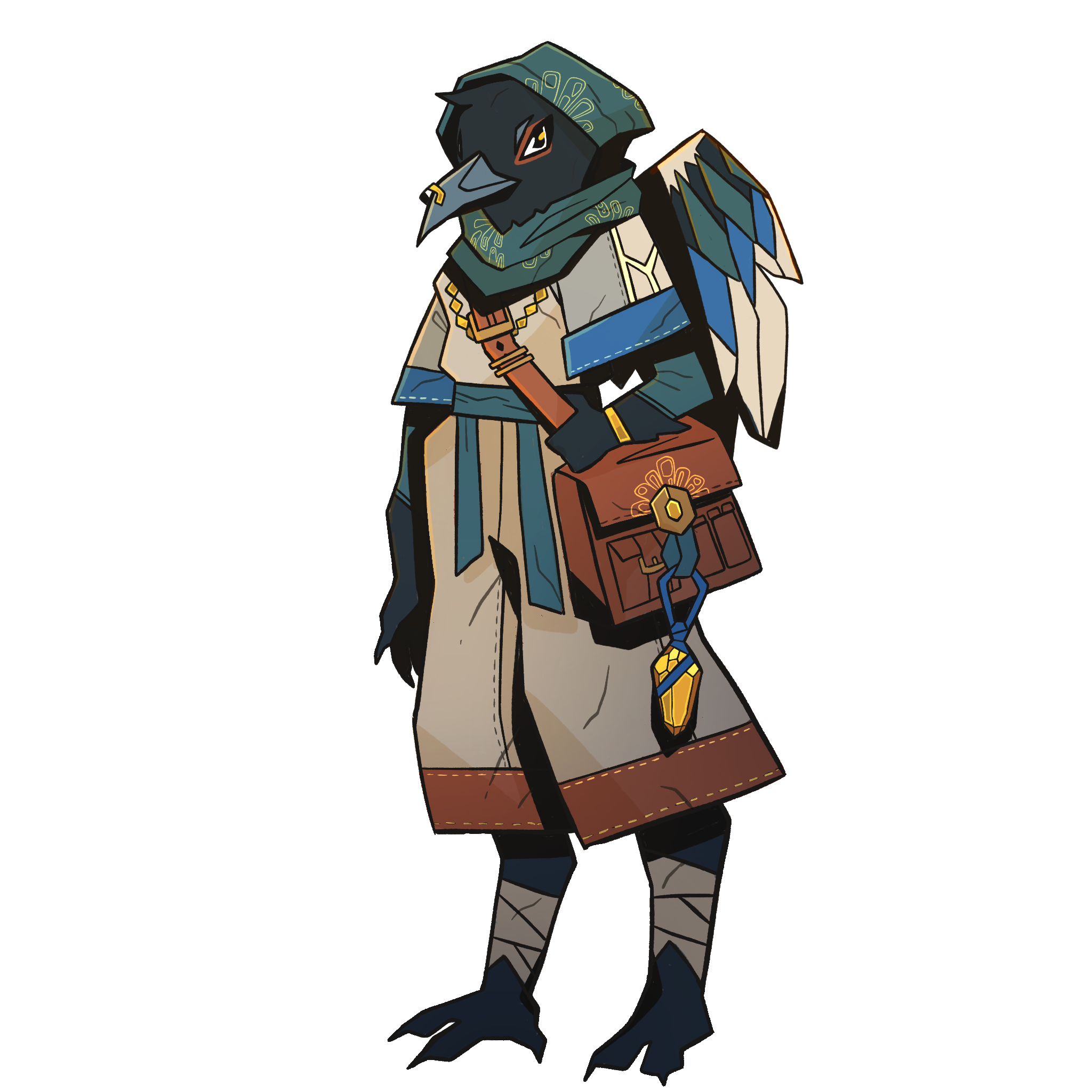 drawing of a bird-person bard